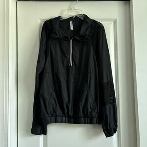 Fabletics Windbreaker Ziva Jacket Black Sz M Athletic Running